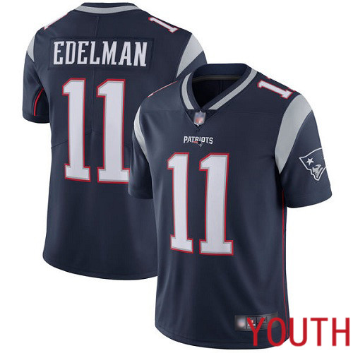 New England Patriots Football 11 Vapor Limited Navy Blue Youth Julian Edelman Home NFL Jersey